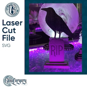 De Raven grafsteen/digitale laser gesneden SVG-bestand/Glowforge/Home decor/vector