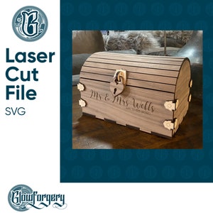 Baú do tesouro da cápsula do tempo / arquivo SVG digital cortado a laser / Glowforge / decoração de casa / vetor