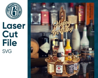 Mini Liquor Bottle Cake Caddy BUNDLE / Digital Laser Cut SVG File / Glowforge / Home Decor / Vector