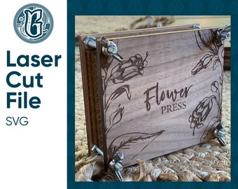 Die kleine moderne Blumenpresse / Digitale Laser Cut SVG Datei / Glowforge / Home Decor / Vektor