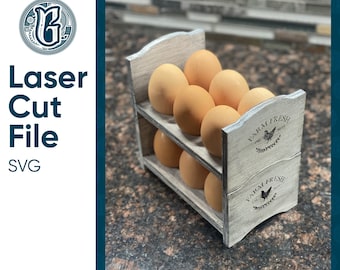 Egg Bunk Bed - Egg Stack / Digital Laser Cut SVG File / Glowforge / Home Decor / Vector