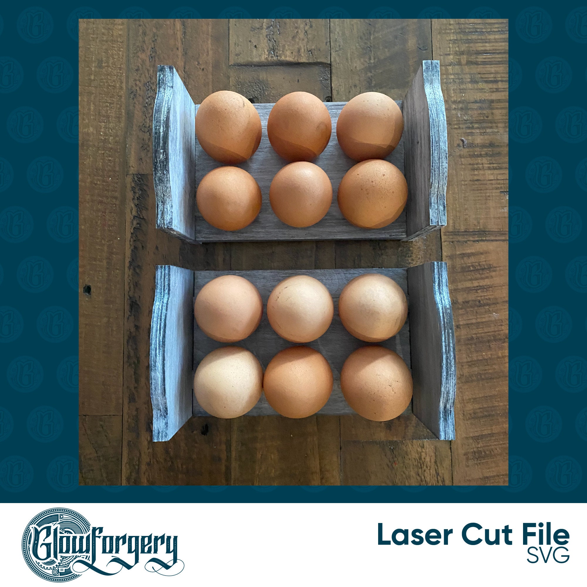 Fresh Egg Holder, Stackable, SVG, Laser Cutting File 