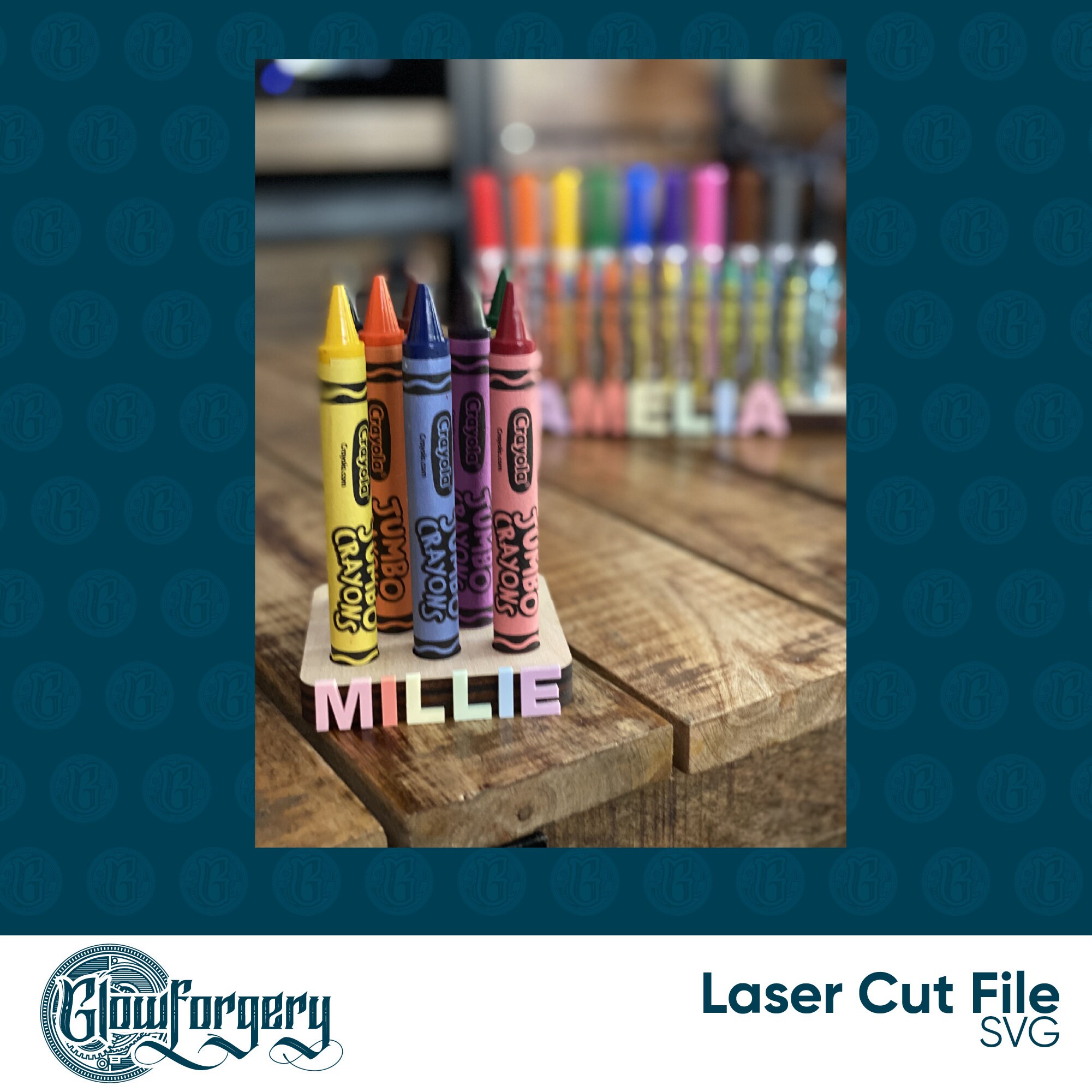 Crayon & Marker Organizer Set / Digital Laser Cut SVG File / Etsy