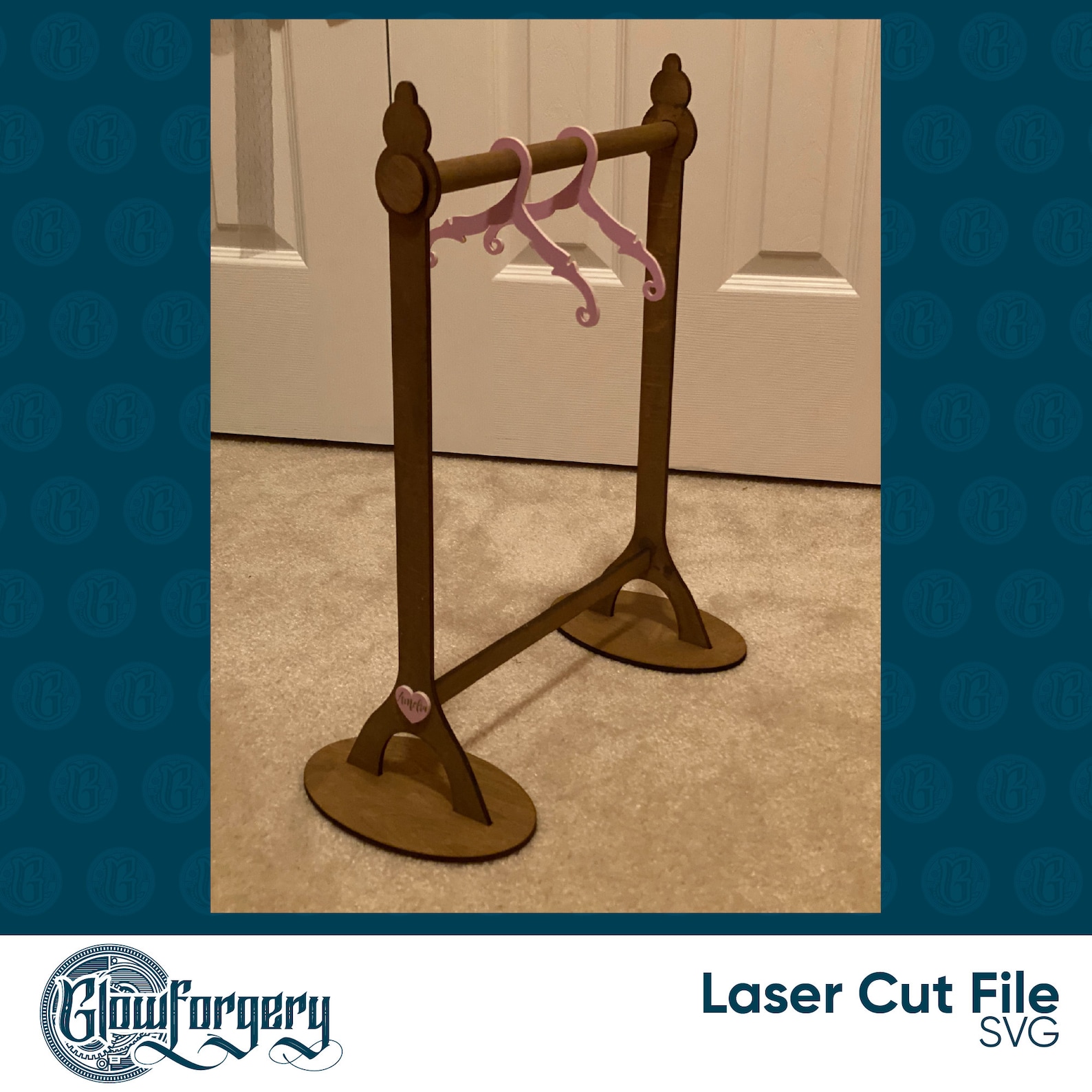 Baby Doll Clothes Rack and Hangers / Digital Laser Cut SVG Etsy