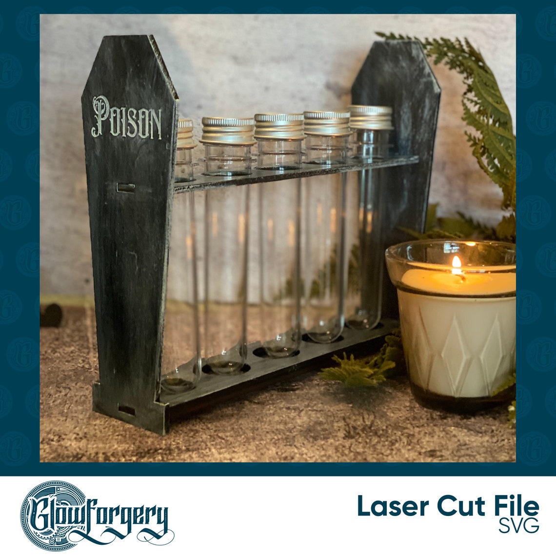 Spell Rack Potions & Poison Spell Tube Rack / Digital Laser Cut SVG File ...