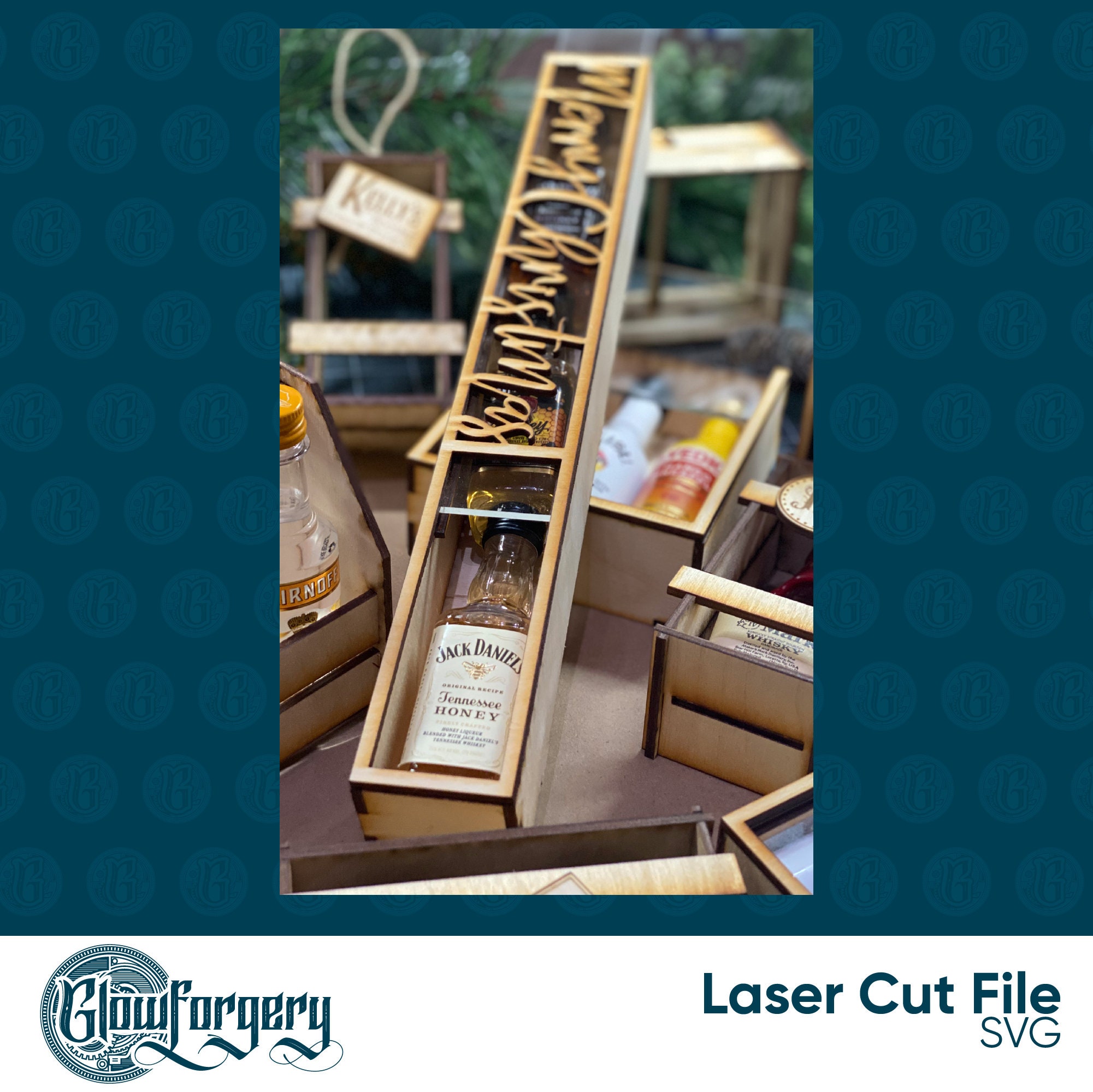 Mini Liquor Bottle Gift Box Slider / Digital Laser Cut SVG Etsy