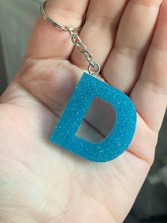 Handmade Resin Keychain Letter D