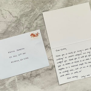 Tarjetas personalizadas manuscritas