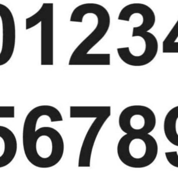 DeTape Self-Adhesive Vinyl Stencil Numbers – 1, 2, 3 Sizes 25mm, 50mm, 75mm, Gloss