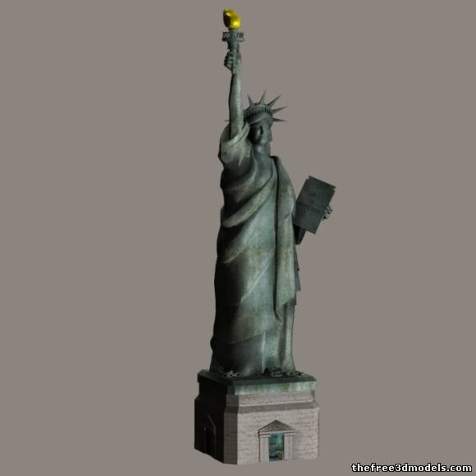 Statue Of Liberty OBJ STL file for CNC Router 3D Printer