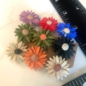 Pick 1 or 2 Colorful Flower Barrettes | polymer clay hair clip | small French clip boho hair barrette bachelorette party favor gift