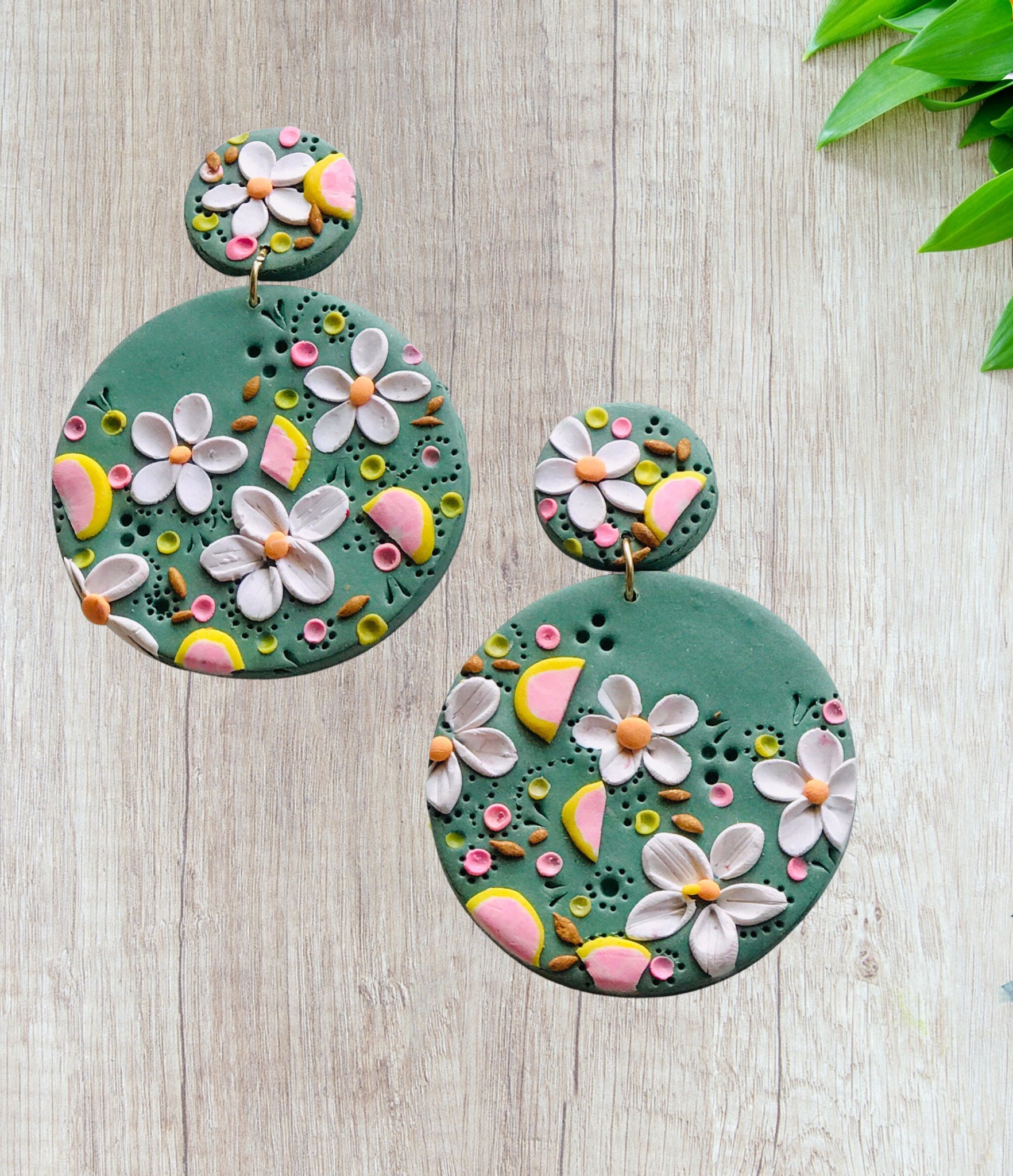 Gloria Gloriosum Polymer Clay Earrings (Multiple Options) — Sage