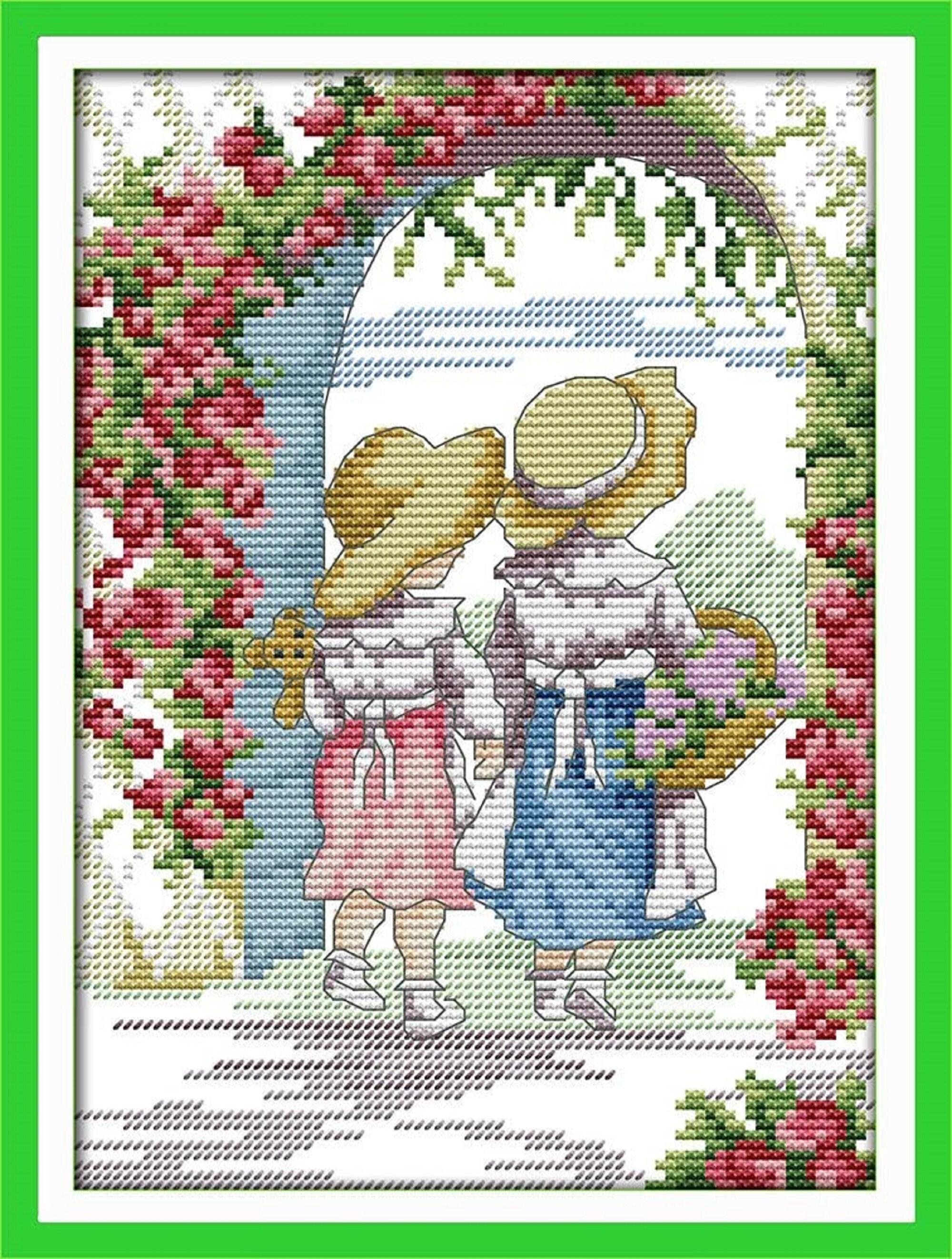 Maydear Cross Stitch Kits Stamped Full Range of Embroidery Starter Kits for  Beginners DIY (Spring Landscapes)