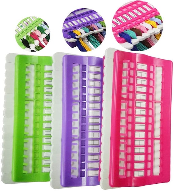 Maydear Embroidery Floss Organizer With 30 Positions Cross Stitch Needles  Holder Embroidery Thread Organizer Cross Stitch Tools-purple 