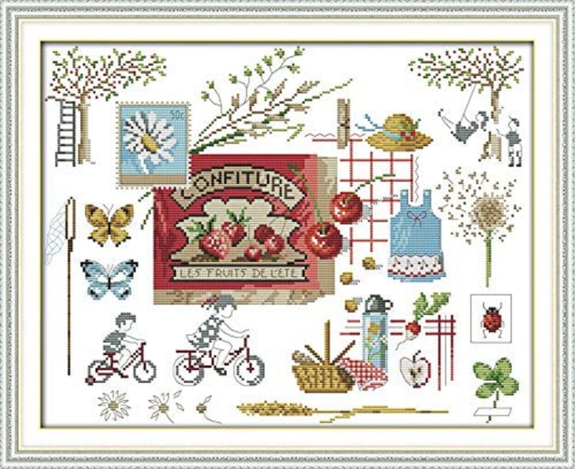 Maydear Cross Stitch Kits Stamped Full Range of Embroidery Starter Kits for  Beginners DIY (Spring Landscapes)