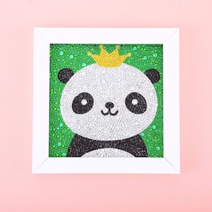Maydear Small and Easy DIY 5d Diamond Painting Kits With Frame for Beginner  With White Frame for Kids 6X6 Inch hippopotamus 