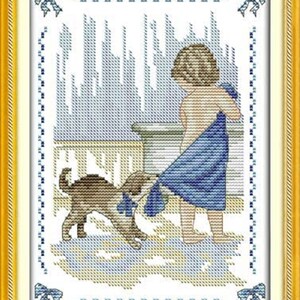 Maydear Cross Stitch Kits Stamped Full Range of Embroidery Starter Kits for  Beginners DIY 11CT 3 Strands -Seven Color Fox 11×15 inch