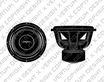 Skar ZVX 15&quot; Subwoofer Vector - Skar Audio subwoofer vector - Skar Audio vector - Speaker Vector - .ai .pdf .eps .svg .dwg .png