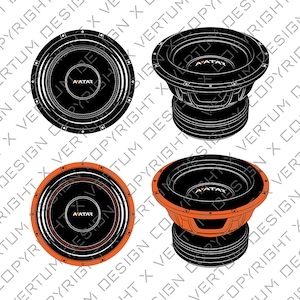 Avatar SVL-1547 15&quot; Subwoofer Vector - Avatar Subwoofer vector - Subwoofer Vector - .ai .pdf .eps .svg  .dwg .png