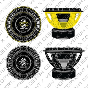 Ground Zero GZNW 15 X-FLEX Subwoofer Vector - Ground Zero subwoofer vector - Fi Audio vector - Speaker Vector  .ai .pdf .eps .svg  .dwg .png