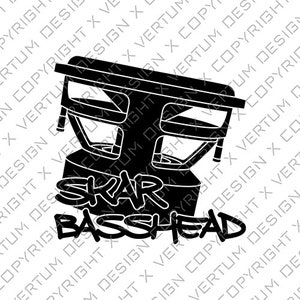 Skar Audio Basshead  - VXF - 2 VERSIONS- Vector Ready for Decal Print - Subwoofer Vector - Speaker Vector - .ai .pdf .svg .png