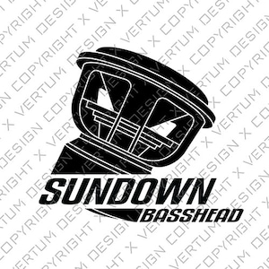 Sundown Audio X Basshead - 2 VERSIONS - Vector Ready for Decal Print - Subwoofer Vector - Speaker Vector - .ai .pdf .svg .png