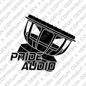 Pride Audio - 2 VERSIONS - Vector Ready for Decal Print - Subwoofer Vector - Speaker Vector - .ai .pdf .svg .png
