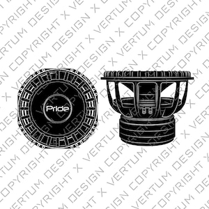 Pride Sv3 15&quot; Subwoofer Vector - Pride subwoofer vector - Pride vector - Speaker Vector - .ai .pdf .eps .svg  .dwg .png