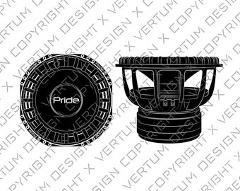 Subwoofer Pride Sv3 de 15" (vector) – .ai .pdf .eps .svg .dwg .png (descarga digital)