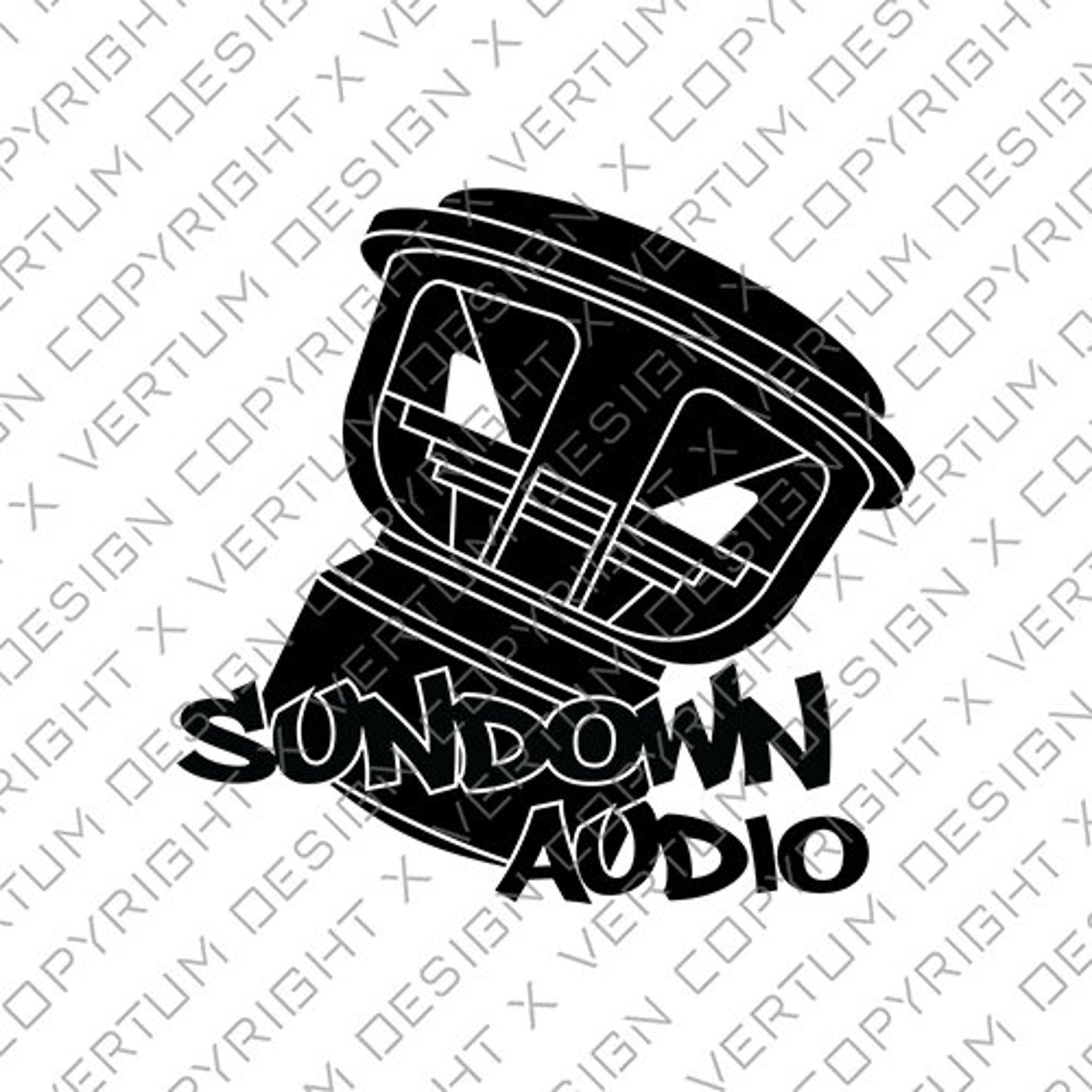 Sundown Audio X 2 VERSIONS Vector Ready for Decal Print Subwoofer