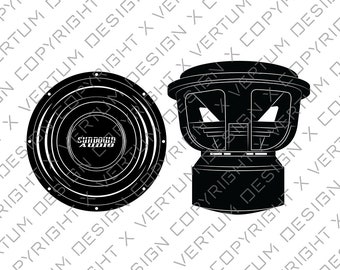 Sundown Audio X 12&quot; Subwoofer Vector - Sundown Audio subwoofer vector - Altoparlanti vettoriali - .ai .pdf .eps .svg .dwg .png