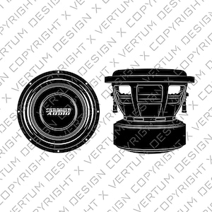 Sundown SA 8&quot; Subwoofer Vector - Sundown Audio subwoofer vector - Speaker Vector - .ai .pdf .eps .svg  .dwg .png