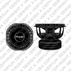 Pride S5 15&quot; Subwoofer Vector - Pride subwoofer vector - Pride vector - Speaker Vector - .ai .pdf .eps .svg  .dwg .png