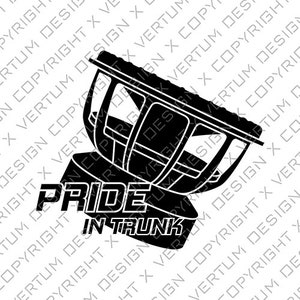 Pride Audio In Trunk - 2 VERSIONS - Vector Ready for Decal Print - Subwoofer Vector - Speaker Vector - .ai .pdf .svg .png