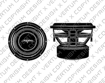 Skar Audio VXF 12&quot; Subwoofer Vector - Skar Audio subwoofer vector - Skar audio vector - Speaker Vector - .ai .pdf .eps .svg .dwg .png