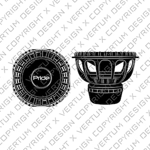 Pride UFO 15&quot; Subwoofer Vector - Pride subwoofer vector - Pride vector - Speaker Vector - .ai .pdf .eps .svg  .dwg .png