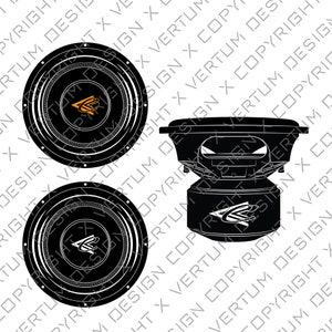 Crescendo Contralto 12&quot; Subwoofer Vector - Crescendo subwoofer vector - Crescendo vector - Speaker Vector - .ai .pdf .eps .svg  .dwg .png