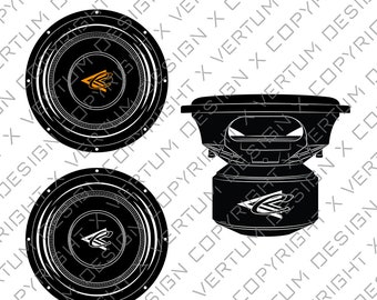 Crescendo Contralto Subwoofer Vector – 12" (Download digitale - .ai, .pdf, .eps, .svg, .dwg, .png)
