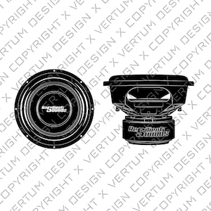 Resilient Sound Gold 12&quot; Subwoofer Vector - Resilient Sound subwoofer vector - Speaker Vector - .ai .pdf .eps .svg  .dwg .png