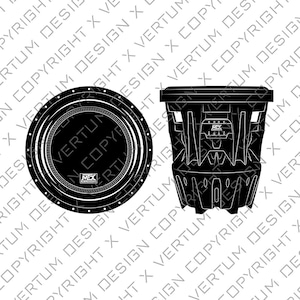 MTX Jackhammer 22&quot; Subwoofer Vector - MTX subwoofer vector - MTX vector - Speaker Vector - .ai .pdf .eps .svg  .dwg .png
