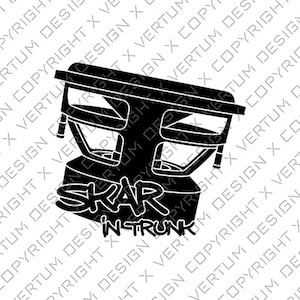 Skar Audio VXF In Trunk - 2 VERSIONS- Vector Ready for Decal Print - Subwoofer Vector - Speaker Vector - .ai .pdf .svg .png