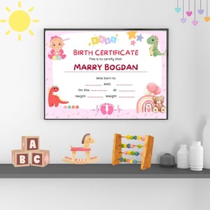 Baby-Geburtsurkunde, Baby-Geburtsdruck, neues Baby-Mädchen-Geschenk, Geburtsdetails, Geburtsstaffel, Geburtsdruck, Digitale Neugeborenen Geburtsdetails