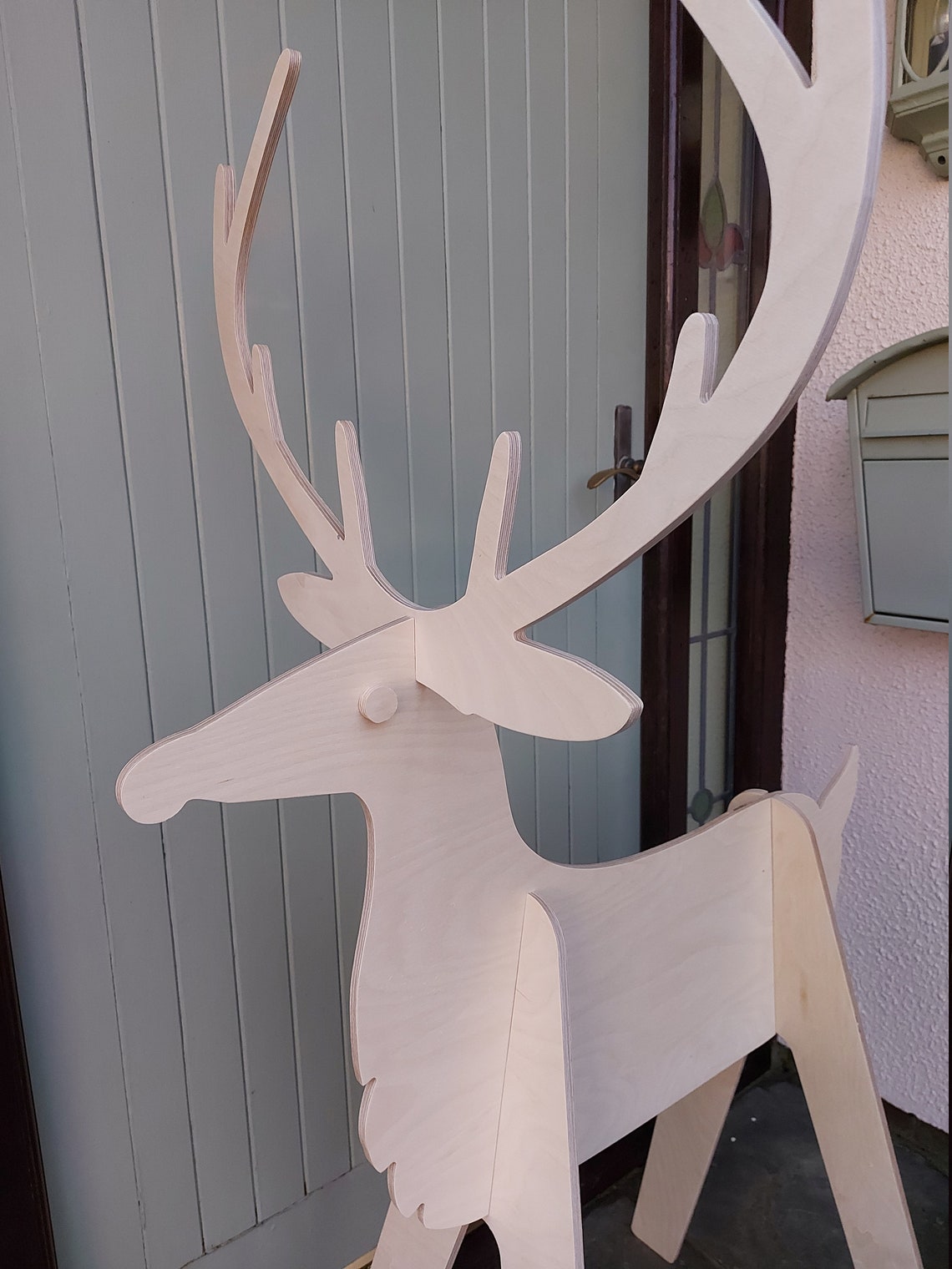 53 Scandi Renne en bois Grande décoration de renne de Noël Etsy