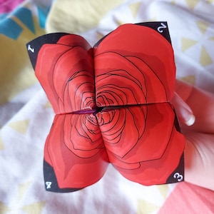Rosen - Wahrsagerin / Cootie Catcher - Valentinstag (Printable)