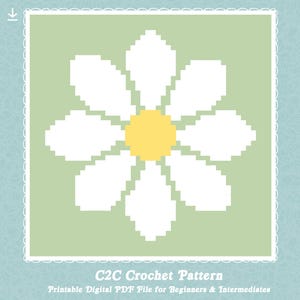 Daisy Blanket Crochet Pattern: C2C Graphgan (Printable PDF)