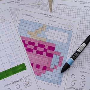 Pixel Grid Crochet Planner - Printable PDF File