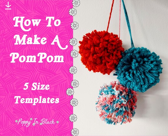 How to Make A Pom Pom Templates and Instructions Printable - Etsy
