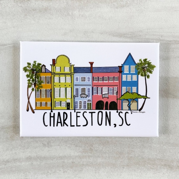 Charleston Rainbow Row Magnet