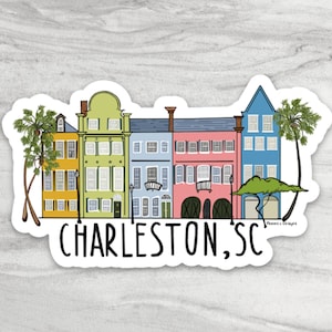 Charleston Rainbow Row Sticker