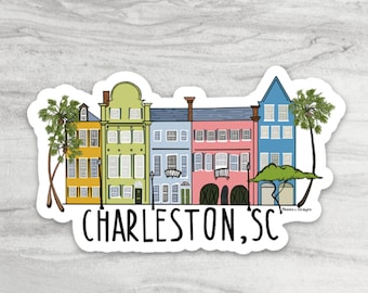 Charleston Rainbow Row Sticker